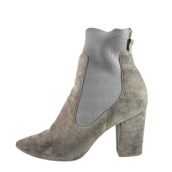 Steve Madden Richter Women's Gray Brown Suede Ankle Sock Booties Boots Size 7.5 - Picture 1 of 7